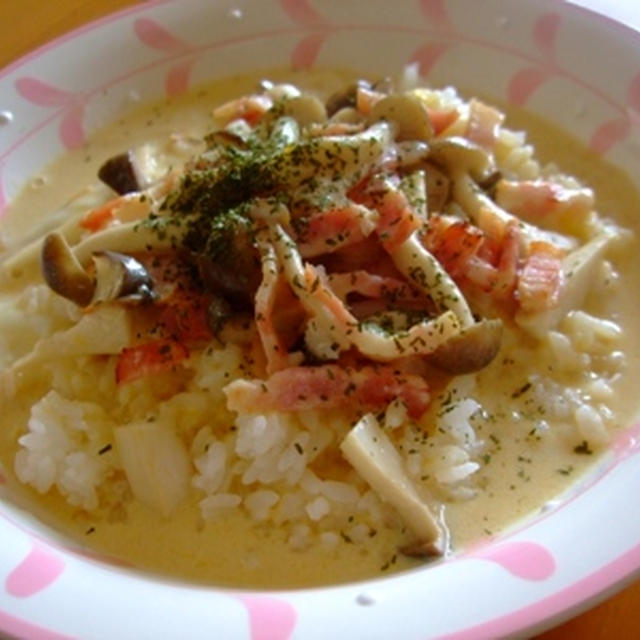 豆乳カルボナーラ丼