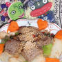 塩麹牛肉と長芋のニンニク醤油炒め＆キュウリとしらすの塩麹サラダ（お家カフェ）