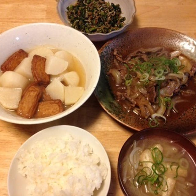 昨夜は蕪とさつま揚げの炊いたのなど～