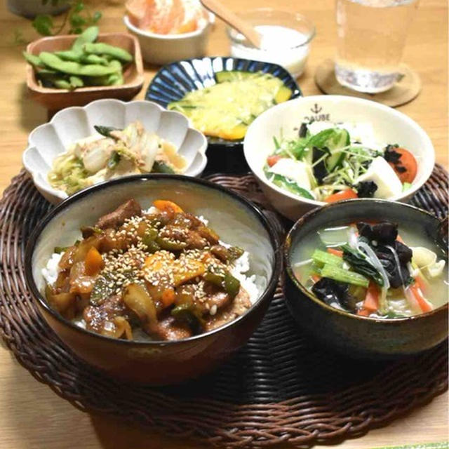 【レシピ】豚肉と野菜の甘酢丼✳︎簡単✳︎野菜もたっぷり✳︎疲労回復