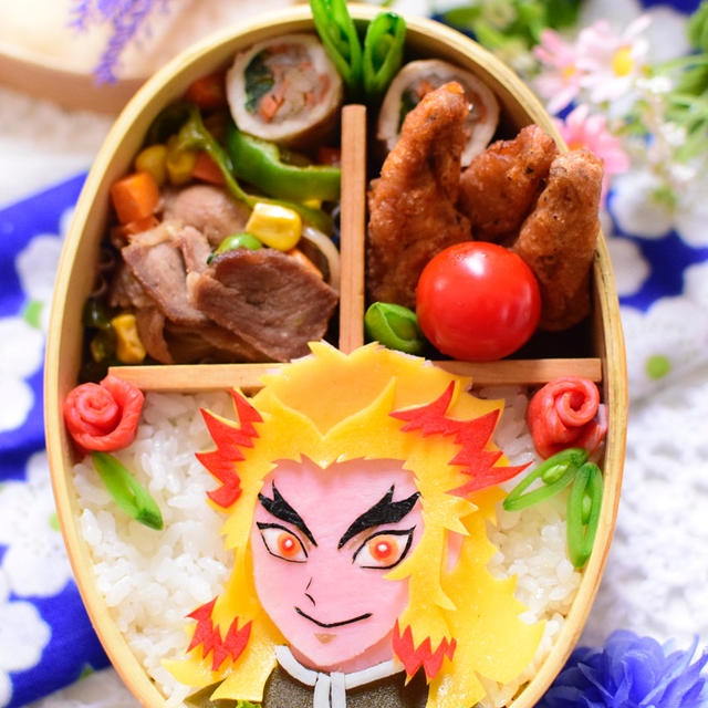 キャラ弁 鬼滅の刃 煉獄弁当 By みほちんさん レシピブログ 料理ブログのレシピ満載