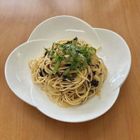 黒地のりの和風明太パスタ