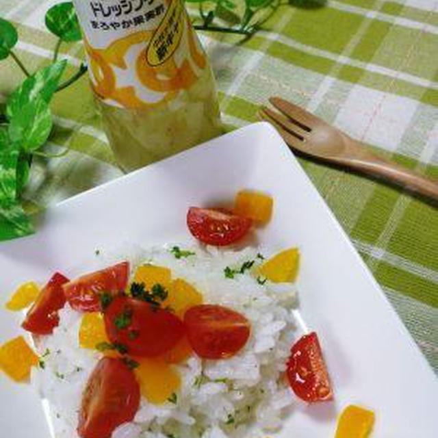 ドレッシングでライスサラダ☆