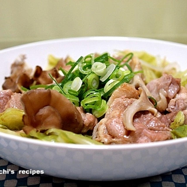 春キャベツと鶏肉の蒸し焼きと「薬味三昧の鰹のたたき」