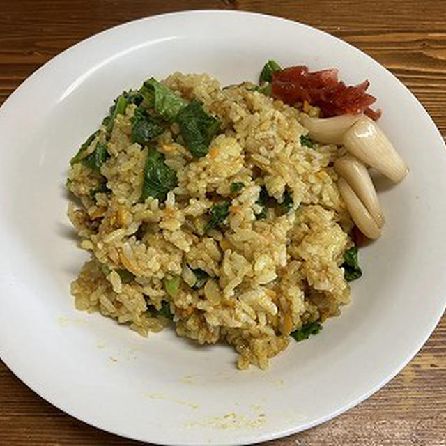 レタスカレー炒飯。イタリアンの晩御飯