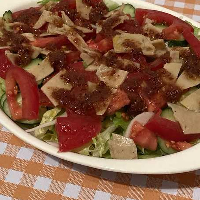 シェアする梅肉ドレッシングサラダ　レシピ　#レシピ　#プラントベースレシピ　#梅肉