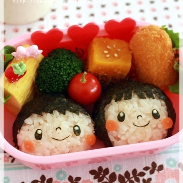 キャラ弁＊仲良しちびカップル♪