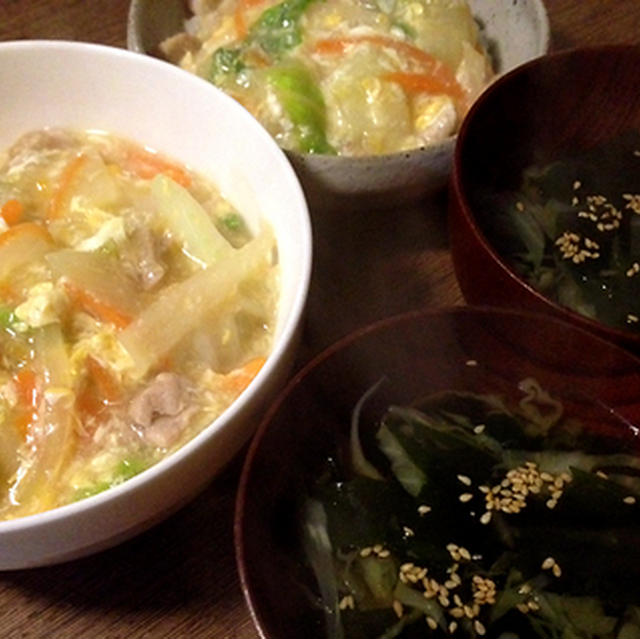 中華丼 わかめスープ By Mikiさん レシピブログ 料理ブログのレシピ満載