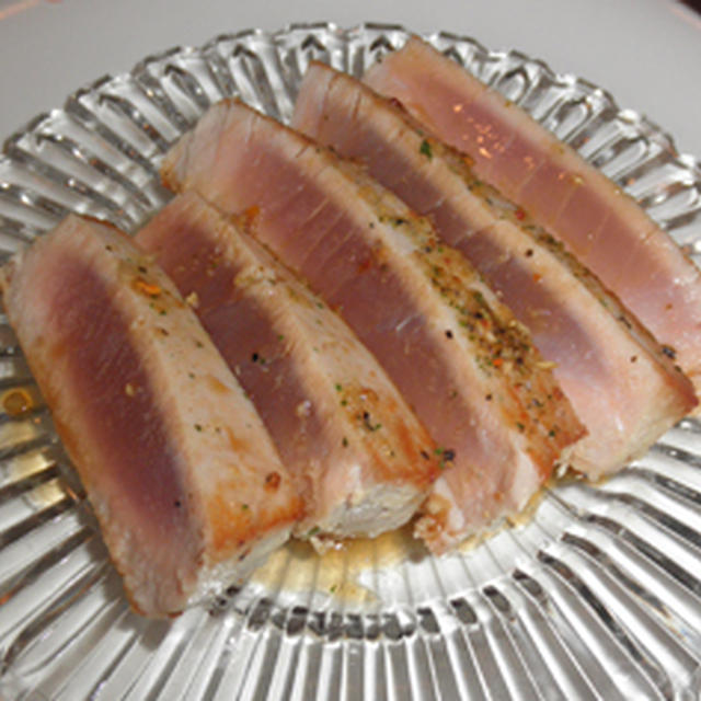 久しぶりの銀しゃり ～ Ahi Tuna （アヒツナ）のたたき風ポン酢ソテー 