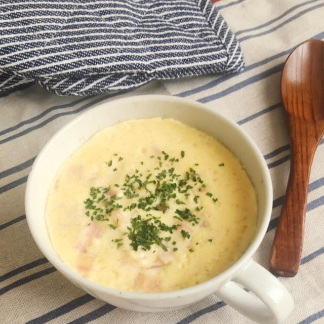 肌寒い日にぴったり 電子レンジで洋風茶碗蒸し