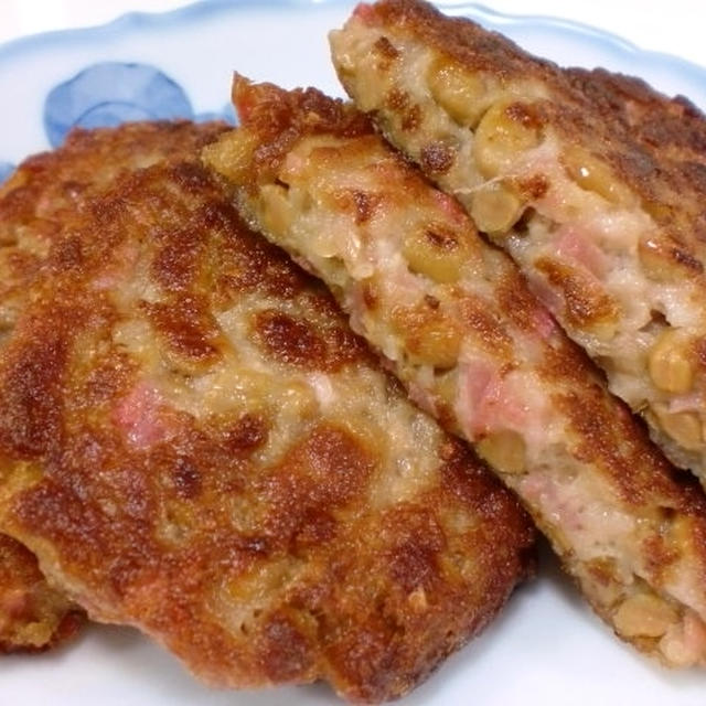 お手軽！米粉の納豆ハンバーグ