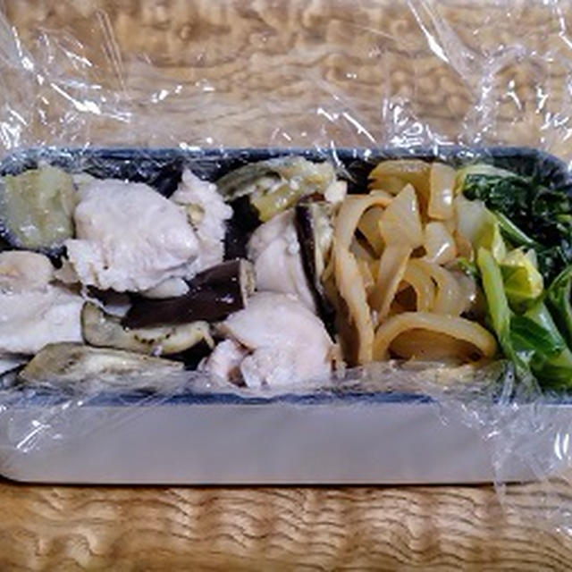 茄子と鶏肉の塩麹焼き