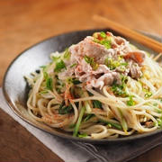 もやしと水菜の和風パスタ