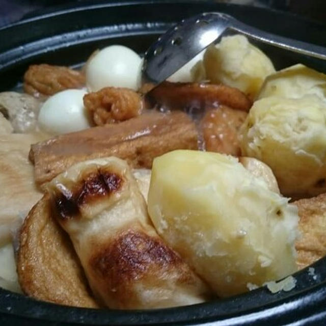 今年初 おでん  炒め焼き枝豆