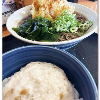 朝かき揚げそばとろろご飯（番外編）〜そば処吉野家〜