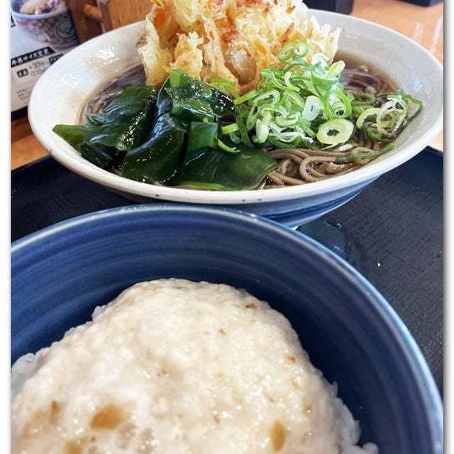 朝かき揚げそばとろろご飯（番外編）〜そば処吉野家〜