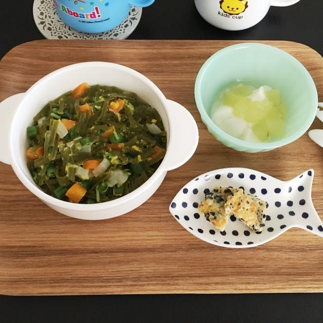 【離乳食完了期】人参といんげんのかき玉うどん