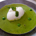 冷製グリーンピースとミントのスープ　Soup froide petits pois à la menthe, Minty Pea Soup