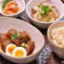 とろ～り半熟玉子と豚の角煮の晩御飯。