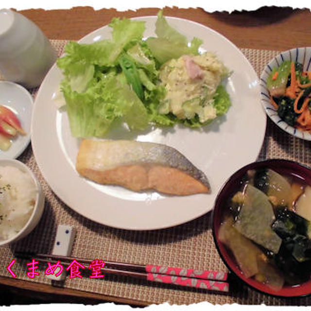 ちょいちょいっとね♪銀鮭のムニエル定食♪