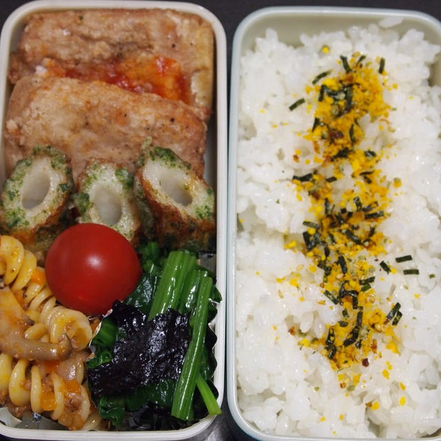 4月28日☆今日のお弁当は、肉巻き高野豆腐のから揚げ弁当