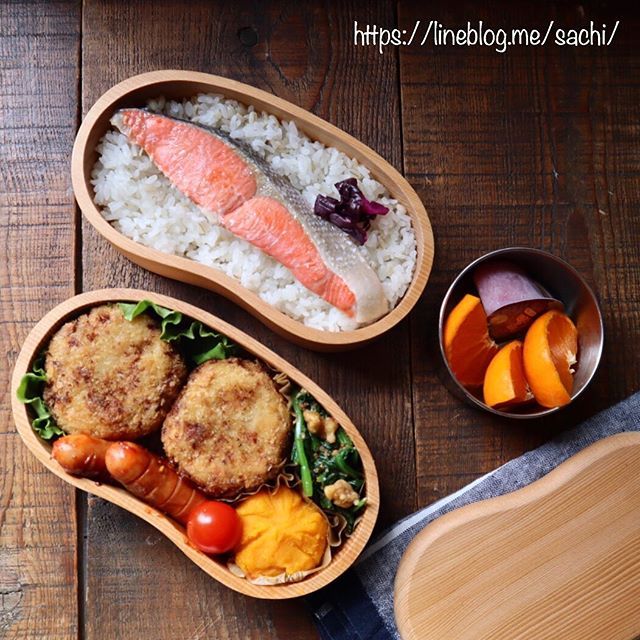 鮭＆キャベツメンチカツ弁当♡【#お弁当#メンチカツ】
