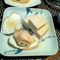 白貝と高野豆腐の冷やし煮しめ、筍のちりめん山椒炊き、白貝の冷やし出汁茶漬け