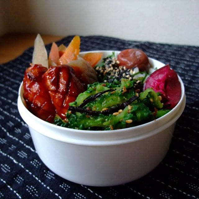 久々ゴーヤーお弁当。