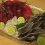 炙りシ〆さんまと１本釣りカツオのお造りとお惣菜色々