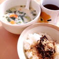 具沢山の豆乳汁でほっこり朝ごはん＊
