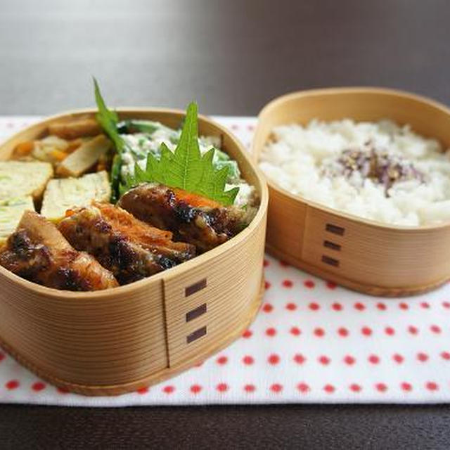 お弁当×鮭のにんにく焼き味噌チーズ焼き