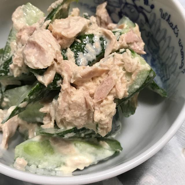 【簡単サラダ】普段にも☆パーティにも☆キュウリとツナのからしマヨネーズ和え