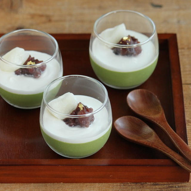 素で簡単に宇治抹茶プリン