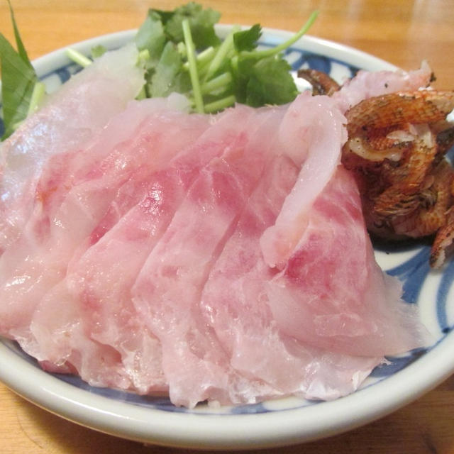 【旨魚料理】ハチカサゴの刺身炙り皮添え