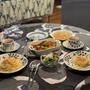 たらこスパとグリル野菜とスパニッシュオムレツの夜ごはん