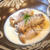 エリンギの豚肉巻き豆乳スープ仕立て