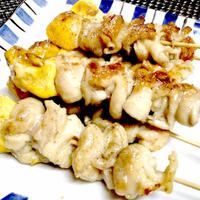 【レシピ】節約で贅沢！鶏皮と冷凍卵の焼き鳥(^^♪