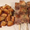 ビストロメニュー 塩漬け豚の串焼き
