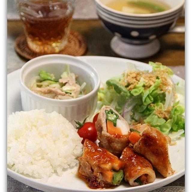 野菜の豚ロール*ケチャップ味deワンプレート