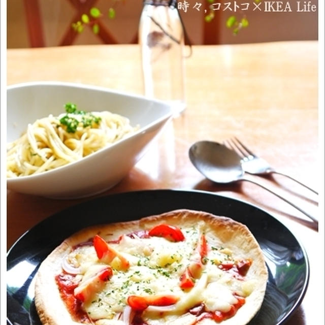 コストコ*トルティヤーdeピザランチ♪