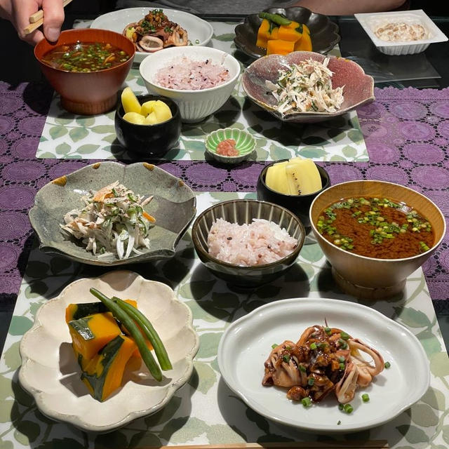 烏賊のガリバタオイスター焼きの献立
