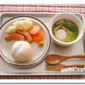 朝ごはん*米粉パンとトロトロ蕪の生姜スープ