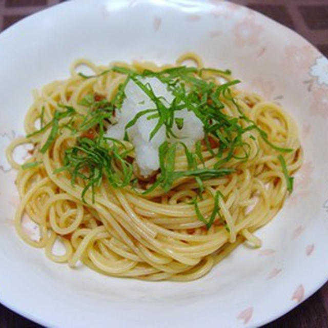 梅と大葉のノンオイル和風パスタ