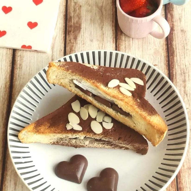 バレンタインにもちもちチョコトースト