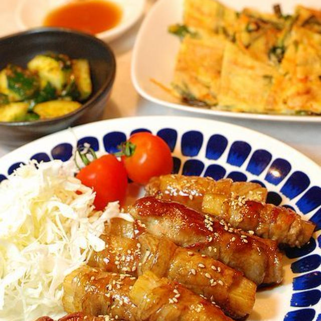 ５９５円＊もっちりサックリ～豚と山芋の甘辛照り焼きロール定食