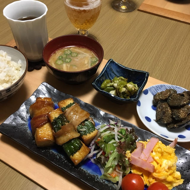 厚揚げの豚肉巻き(レシピリンク有り)