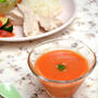 えび風味冷製トマトスープ。の晩ご飯。～生トマトのタレ・ソース・ドレッシングレシピ～