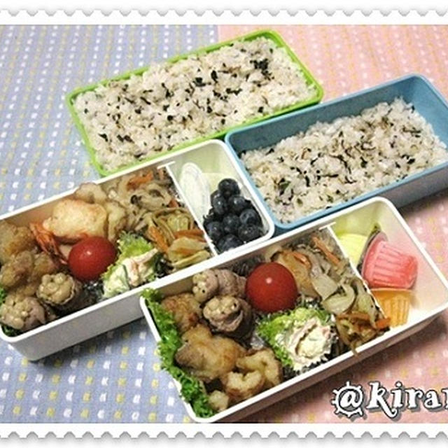◆７．１５　混ぜ込み若芽しそ昆布ご飯のお弁当♪　モニター情報／北海道セレクション・ちりめん山椒　