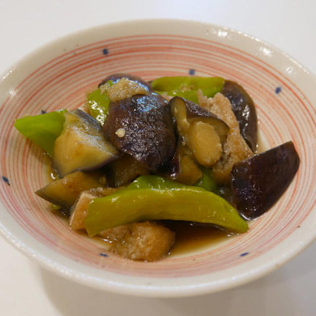 だし醤油でカンタンおいしく！茄子と甘長唐の煮物