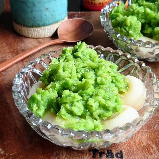 冷凍枝豆であっという間にできちゃうずんだ餡で❤ひんやりもちもちずんだ白玉団子❤